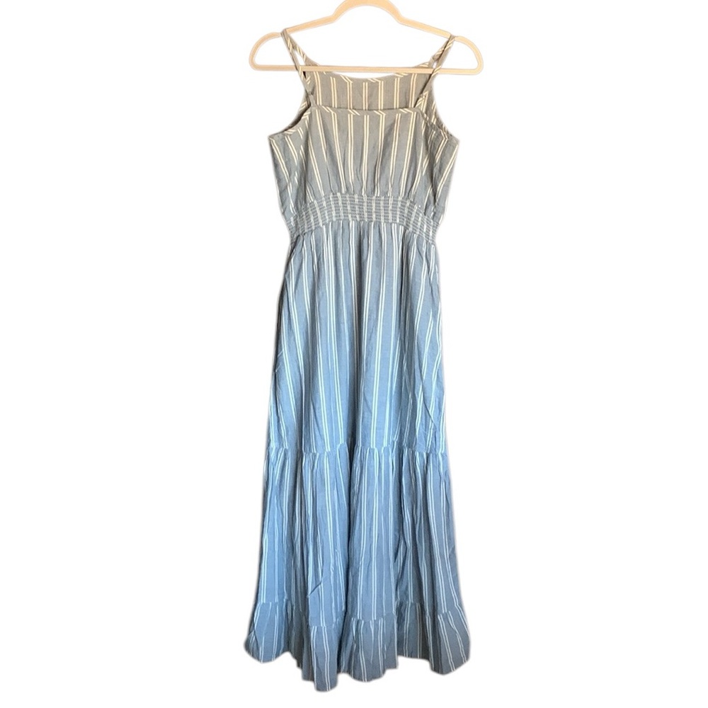 NWT Toad & Co Airbrush Maxi Dress High Tide 100% organic cotton uneven stripe XS - Picture 3 of 17